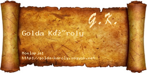 Golda Károly névjegykártya